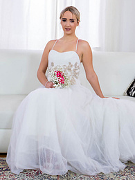 FreeKiloPics presents: Blonde bride Anna Khara has sex with the groom and a photographer at once