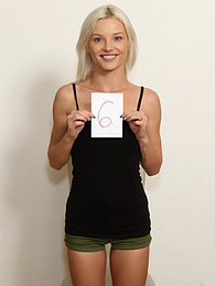 FreeKiloPics presents: Blond hungarian teen Zazie Skymm gets completely naked during a solo shoot