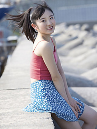 FreeKiloPics presents: Asian teen Chisaki Morito demonstrates her tiny tits and demonstrates her exposed body outdoors